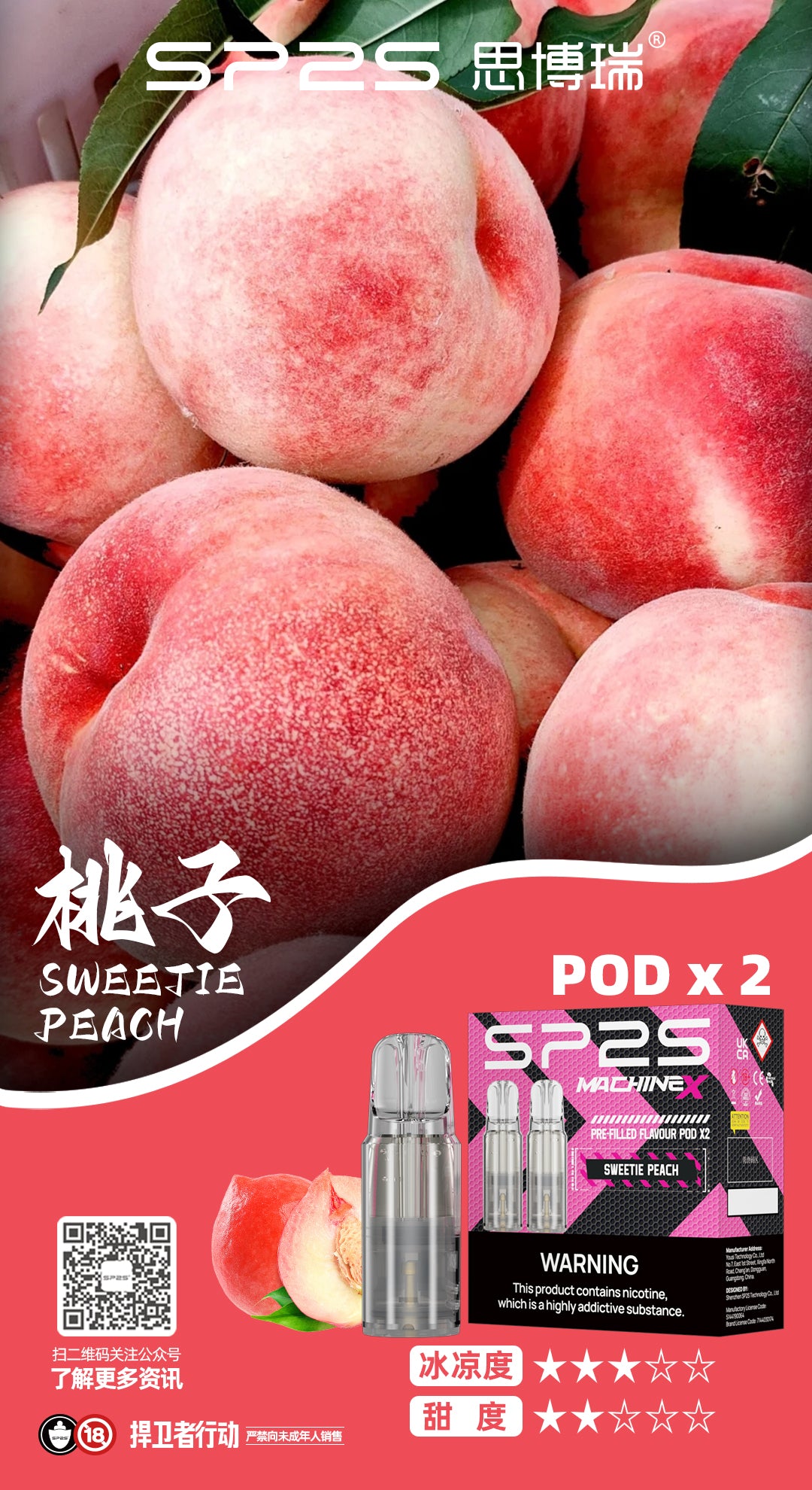 水嫩白桃果蜜爆發！SP2S 桃子一代通用煙彈實測